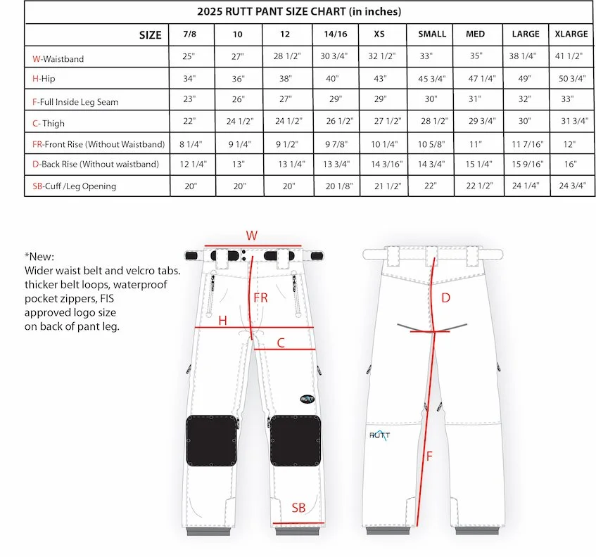 RUTT WORLD CUP MOGUL PANTS, NEON ORANGE INSULATED, w/White Patch